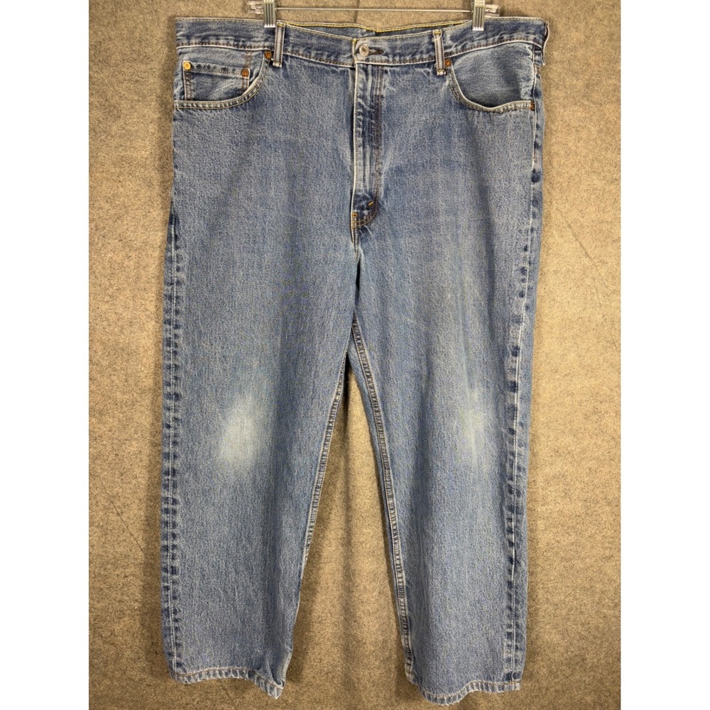 Levis 505 Regular Fit Jeans Mens 42x30 Blue Medium Wash Straight Leg‎ Denim